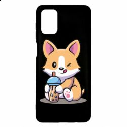 Чехол для Samsung M51 Собачька пьет боба ти