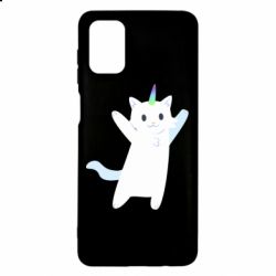 Чехол для Samsung M51 White cheerful cat