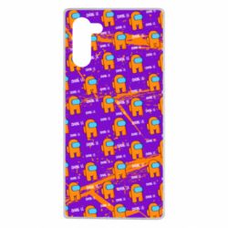 Чехол для Samsung Note 10 Among Us and grunge background - PrintSalon