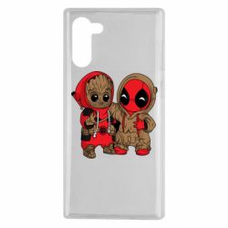 Чехол для Samsung Note 10 Baby Groot And Deadpool - PrintSalon