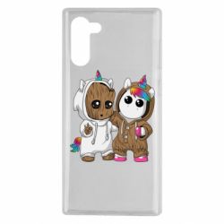 Чехол для Samsung Note 10 Baby Groot And Unicorn - PrintSalon