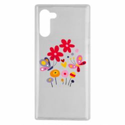 Чехол для Samsung Note 10 Flowers and Butterflies - PrintSalon