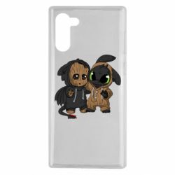 Чехол для Samsung Note 10 Groot And Toothless - PrintSalon