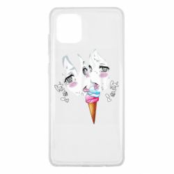 Чехол для Samsung Note 10 Lite Ahegao girl eating ice cream - PrintSalon