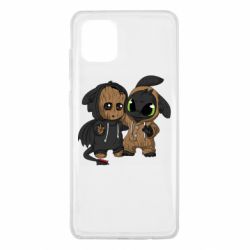 Чехол для Samsung Note 10 Lite Groot And Toothless - PrintSalon