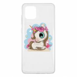 Чехол для Samsung Note 10 Lite Unicorn with flowers - PrintSalon