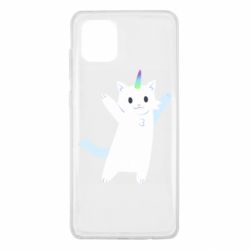 Чехол для Samsung Note 10 Lite White cheerful cat - PrintSalon