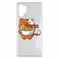 Чехол для Samsung Note 10 Plus Cat and Ramen - PrintSalon