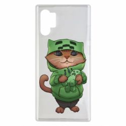 Чехол для Samsung Note 10 Plus Кот Майнкрафт - PrintSalon