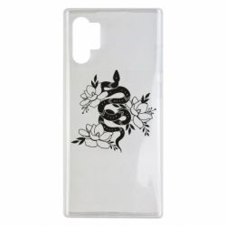 Чехол для Samsung Note 10 Plus Snake with flowers - PrintSalon