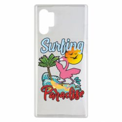 Чехол для Samsung Note 10 Plus Surfing Paradise Flamingo - PrintSalon