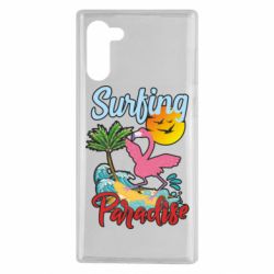 Чехол для Samsung Note 10 Surfing Paradise Flamingo - PrintSalon