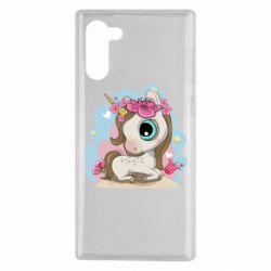 Чехол для Samsung Note 10 Unicorn with flowers - PrintSalon