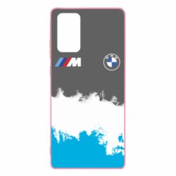 Чехол для Samsung Note 20 BMW logo and gray background - PrintSalon