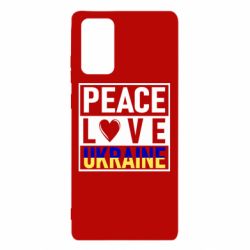 Чехол для Samsung Note 20 PEACE LOVE UKRAINE - PrintSalon