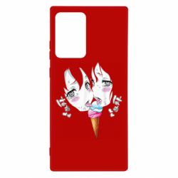 Чехол для Samsung Note 20 Ultra Ahegao girl eating ice cream - PrintSalon