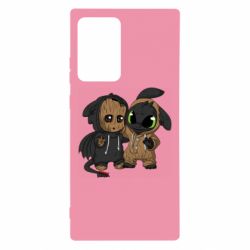 Чехол для Samsung Note 20 Ultra Groot And Toothless - PrintSalon