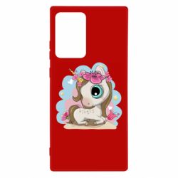 Чехол для Samsung Note 20 Ultra Unicorn with flowers - PrintSalon