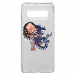 Чехол для Samsung S10+ Alien vs Predator - PrintSalon