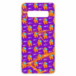 Чехол для Samsung S10+ Among Us and grunge background - PrintSalon