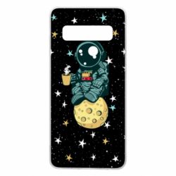 Чохол для Samsung S10 Astronaut and coffee - PrintSalon