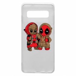 Чехол для Samsung S10 Baby Groot And Deadpool - PrintSalon