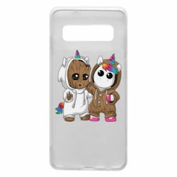 Чехол для Samsung S10 Baby Groot And Unicorn - PrintSalon