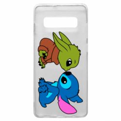 Чехол для Samsung S10+ Baby Yoda And Stitch - PrintSalon