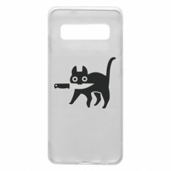 Чехол для Samsung S10 Cat with a knife - PrintSalon