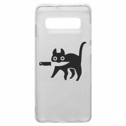 Чехол для Samsung S10+ Cat with a knife - PrintSalon
