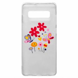 Чехол для Samsung S10+ Flowers and Butterflies - PrintSalon