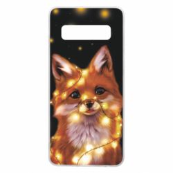 Чохол для Samsung S10 Fox And Christmas Lights - PrintSalon