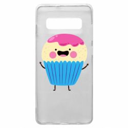 Чехол для Samsung S10+ Funny cupcake with smile - PrintSalon