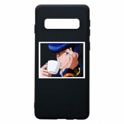 Чехол для Samsung S10 Higashikata Josuke drinking tea - PrintSalon