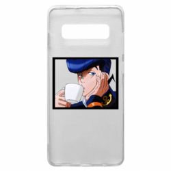 Чехол для Samsung S10+ Higashikata Josuke drinking tea