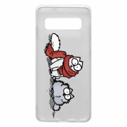 Чехол для Samsung S10 Кот Саймона Зима - PrintSalon
