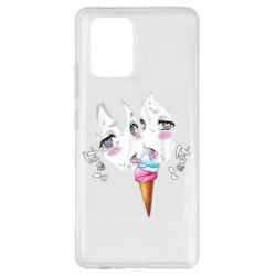 Чехол для Samsung S10 Lite Ahegao girl eating ice cream - PrintSalon