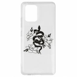 Чехол для Samsung S10 Lite Snake with flowers - PrintSalon