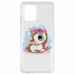 Чехол для Samsung S10 Lite Unicorn with flowers - PrintSalon