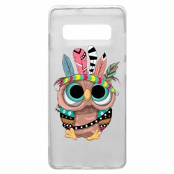 Чехол для Samsung S10+ Little owl with feathers - PrintSalon