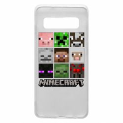 Чехол для Samsung S10 Minecraft character heads