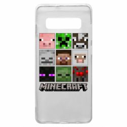 Чохол для Samsung S10+ Minecraft character heads - PrintSalon