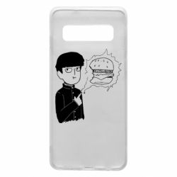 Чехол для Samsung S10 Моб Психо и гамбургер-PrintSalon Чехол для Samsung S10 Моб Психо и гамбургер