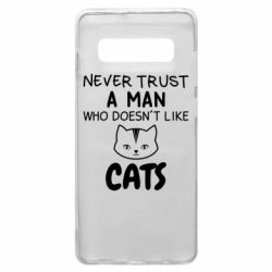 Чехол для Samsung S10+ Не любит котов - не доверяй - PrintSalon