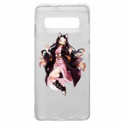 Чехол для Samsung S10+ Nezuko cat