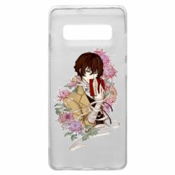 Чехол для Samsung S10+ Osamu Dazai in flowers-PrintSalon Чехол для Samsung S10+ Osamu Dazai in flowers