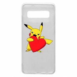 Чехол для Samsung S10 Pikachu Heart - PrintSalon