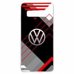 Чохол для Samsung S10+ Volkswagen logo and abstraction-PrintSalon Чохол для Samsung S10+ Volkswagen logo and abstraction