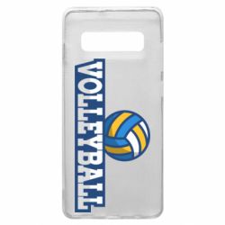 Чехол для Samsung S10+ Volleyball text and ball - PrintSalon
