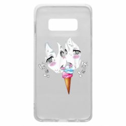 Чехол для Samsung S10e Ahegao girl eating ice cream - PrintSalon